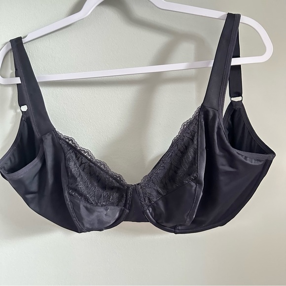 Vanity Fair Bra 38DDD Black, 76014 underwire no padding silky wide straps 3543 G - Picture 5 of 9